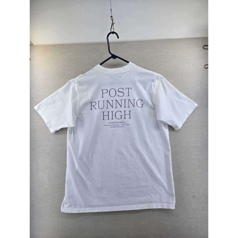 Hermanos Koumori Post Running High T-Shirt Men's Large White Heavyweight Boxy
